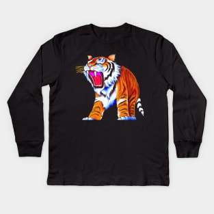 Saber Toothed Tiger Comic Kids Long Sleeve T-Shirt